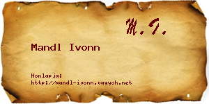 Mandl Ivonn névjegykártya